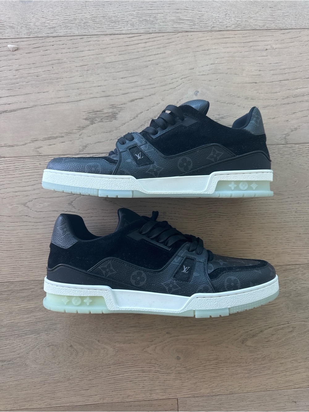 Louis Vuitton Black and White Men's Sneakers — Size 12 — Worn 2x